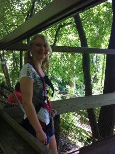 Ready for some fun on the ropes course with my cousins!